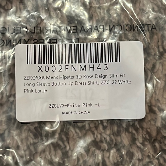 Zeroyaa Men’s Hipster 3D Rose Large Dress Shirt - Picture 5 of 5